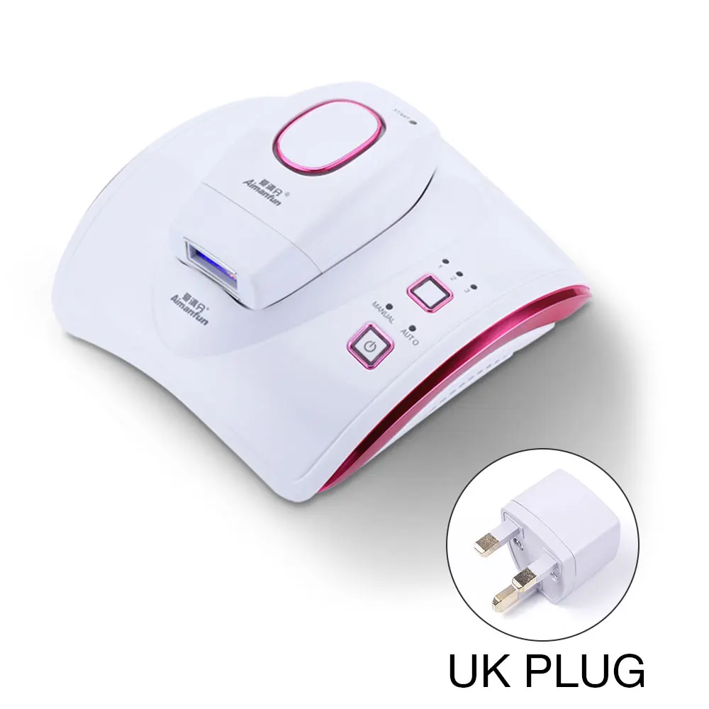 UK plug Профессиональная биполярная RF+ IPL лазерная Машинка для удаления волос, Перманентная безболезненная резная машина для удаления волос, натуральный линяющий эпилятор для женщин - Цвет: UK plug