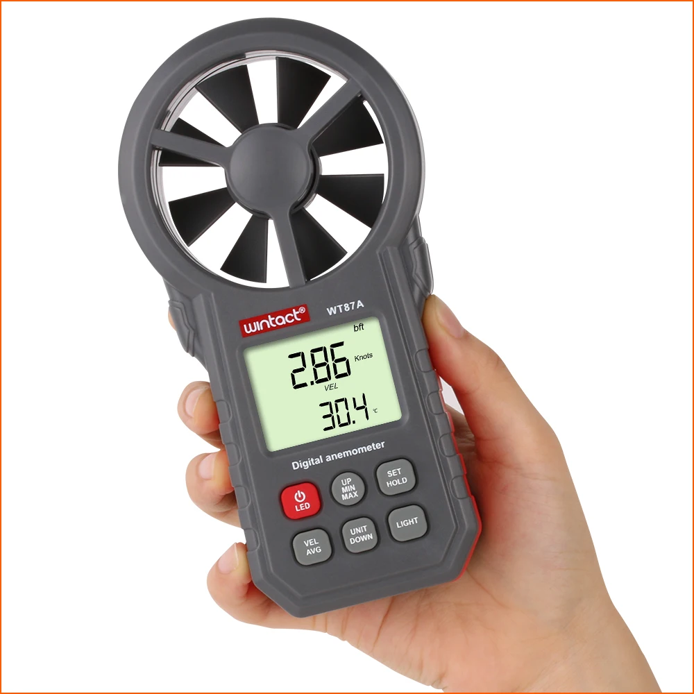 RZ Φ термометр датчик скорости ветра Измеритель Anemometro Windmeter 30 м/с ЖК цифровой