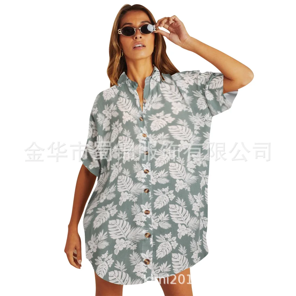 

ZOGAA 2020 Spring and Summer New European and American Explosions Women's Printed Loose Short-sleeved Shirt Skirt Cross-border