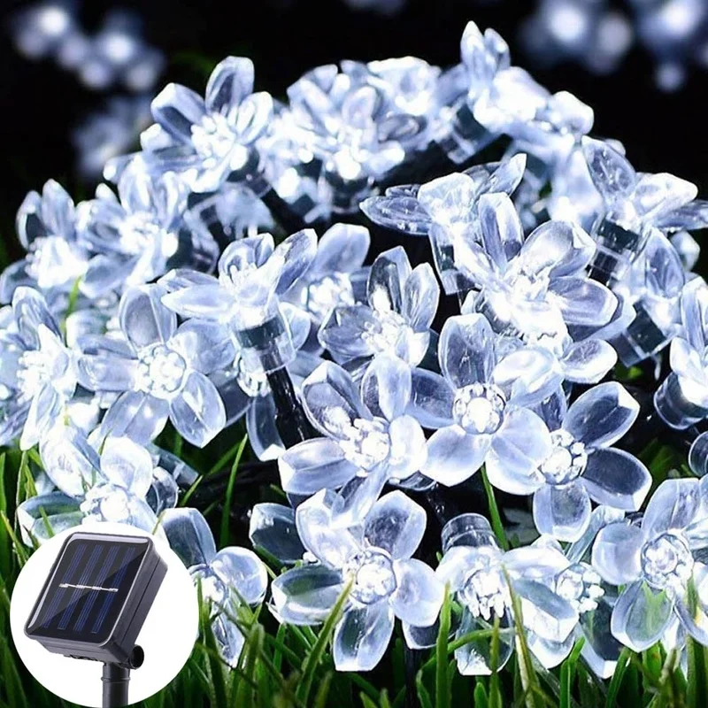 

Cherry Flower 7M 50 Led Solar String Light for Home Garden Decoration Waterproof Christmas Party Fairy Lights Outdoor Solar Lamp