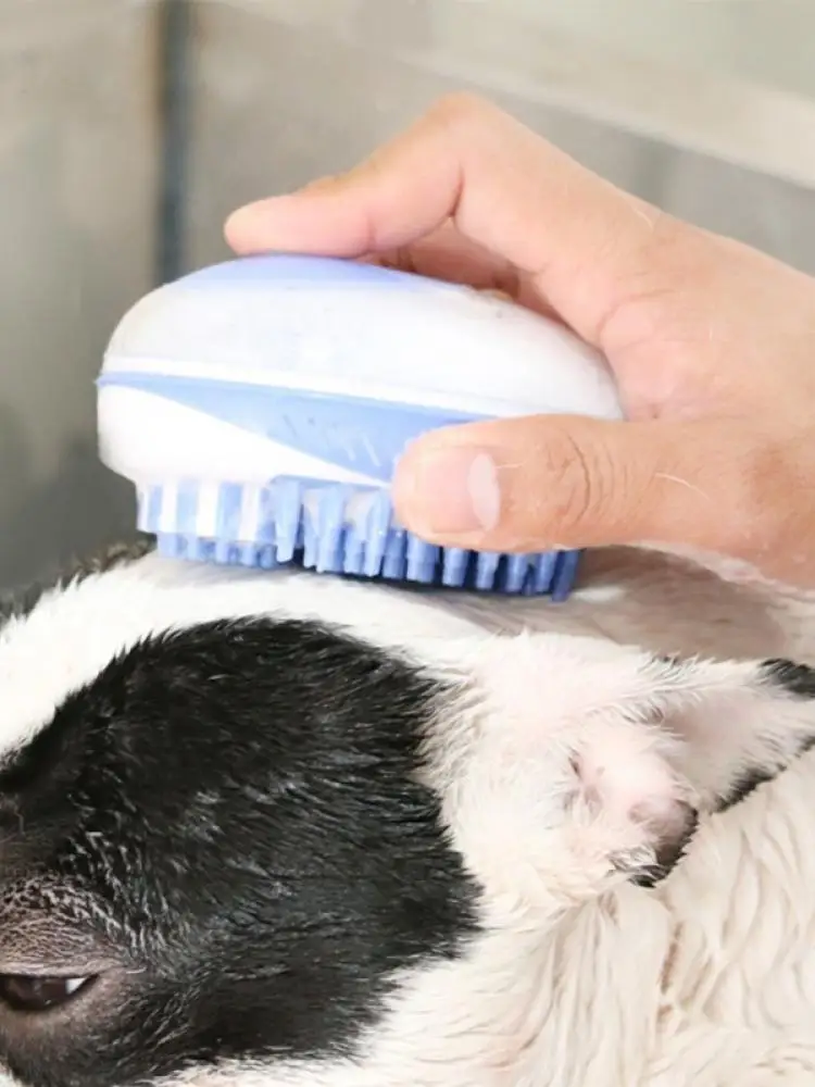 

Pet Dog Shampoo Brush Cat Massage Comb Grooming Scrubber Brush for Bathing Short Hair Dogs Cats Tools Mascotas Products