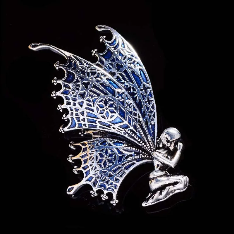 

Fashion Personality Vintage Butterfly Girl Brooch High Quality Enamel Metal Insect Coat Pins Women Winter Clothes Accessories