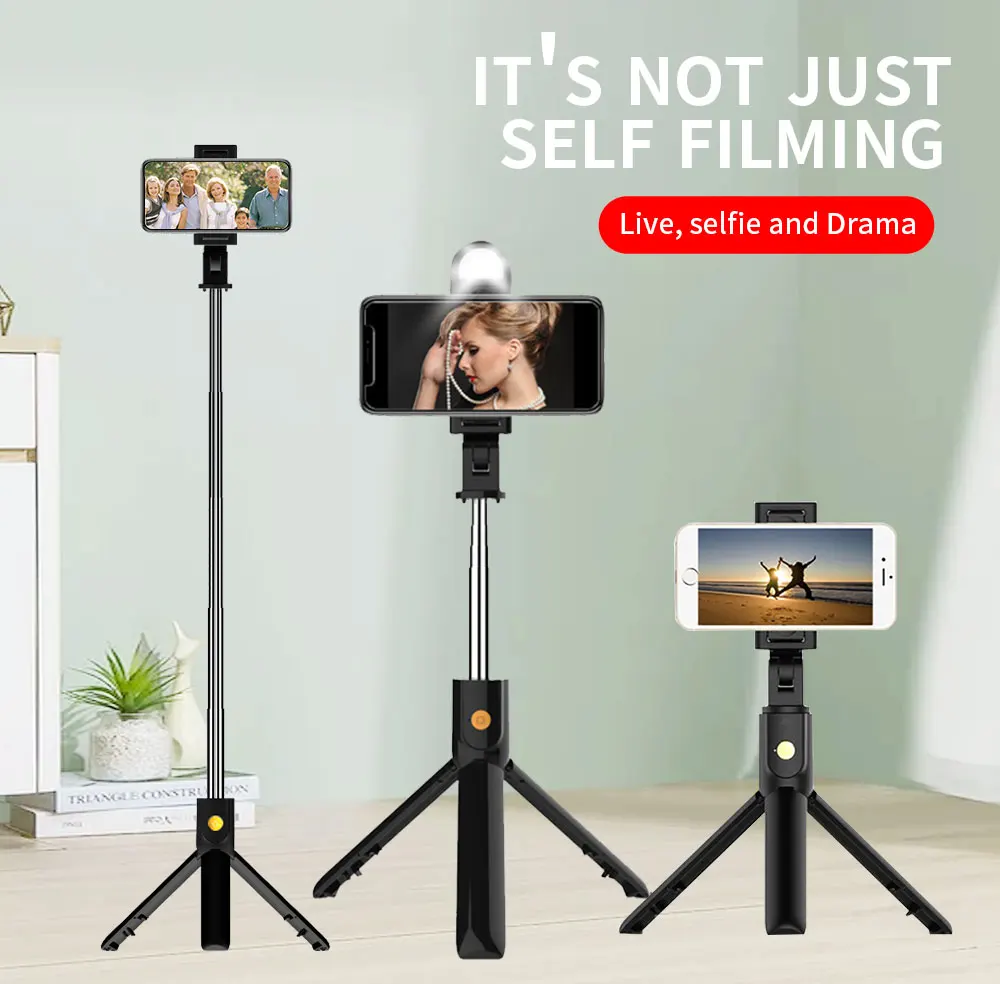 

K10/K10s:3in1 Wireless Bluetooth,Tripod for Phone, Monopod Stabilize Selfie Stick, Suitable Huawei Xiaomi Smartphone Stand