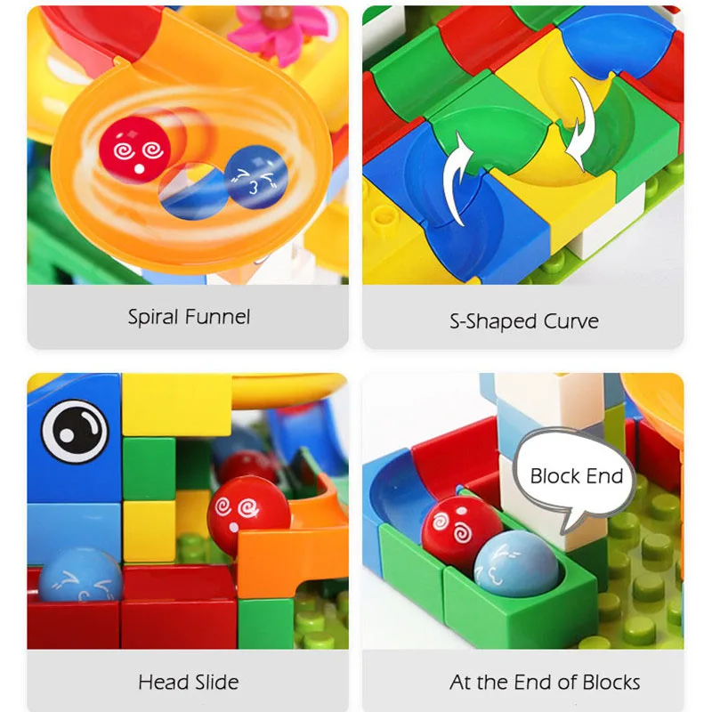 

48-352 PCS Children DIY Slide Funnel Assemble Block Toys Compatible Construction Building Blocks Brick Toys For Kids Xmas Gifts