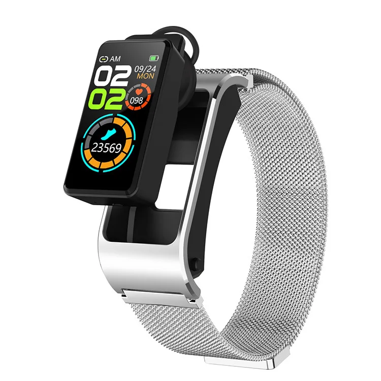 

temperature intelligent phone bracelet listening to music answering phone information prompt heart rate blood pressure oxygen