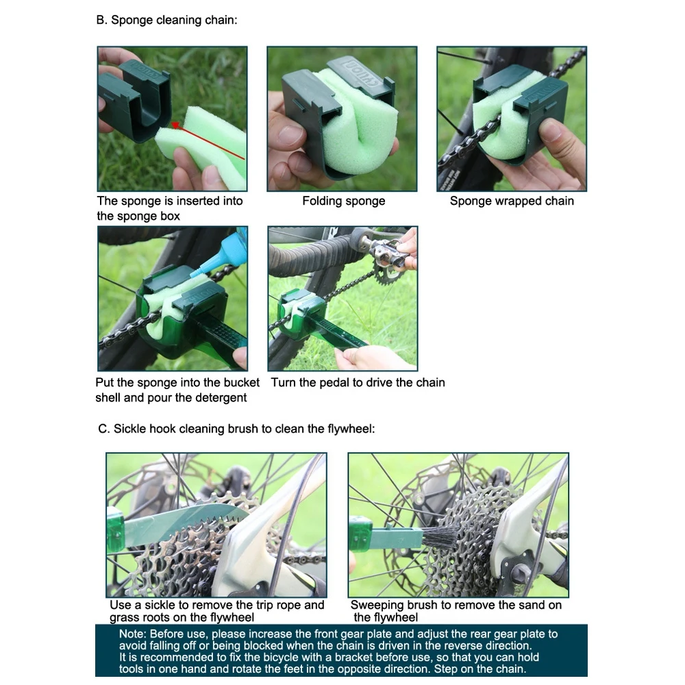 Набор инструментов для очистки цепи велосипеда многофункциональный набор мойки