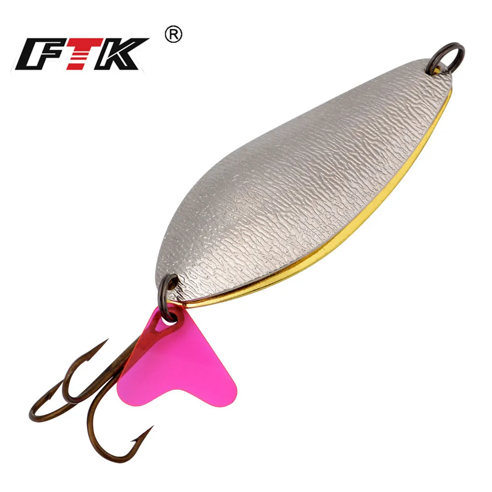 FTK Fishing Lure Spoon 1PC 7cm/24g With 1# Treble Hook Bass CrankBait Crank Bait Pesca Tackle | Спорт и развлечения