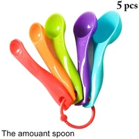 5 pcs kitchen accurate measuring spoon for milk powder flour sugar spice plastic multicolor teaspoon coffee scoop accessories
