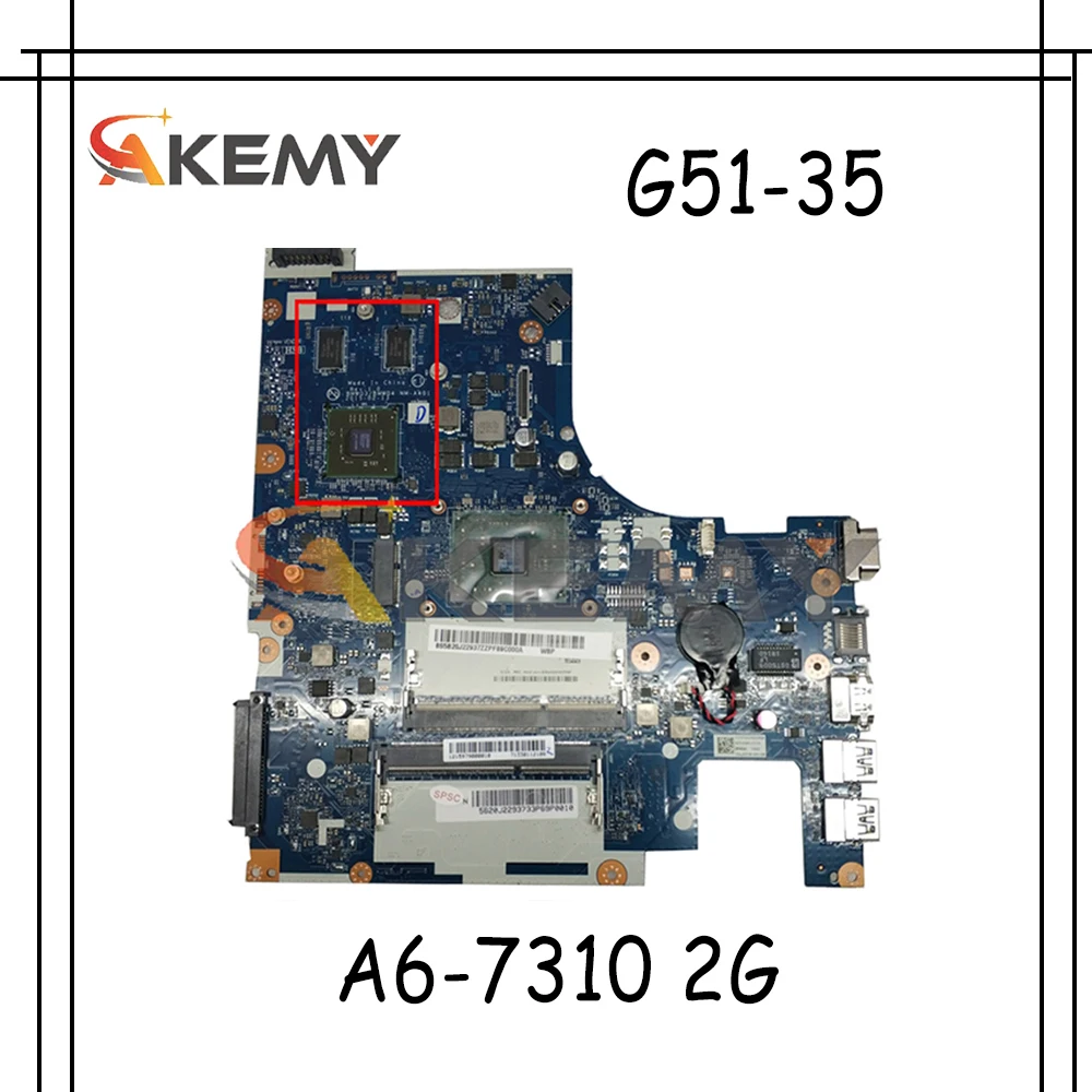 

Akemy для Lenovo g51-35 bmwq3/bmwq4 nm-a401 ноутбук PC материнская плата a6-7310 2G дискретная видеокарта 100% тесты OK