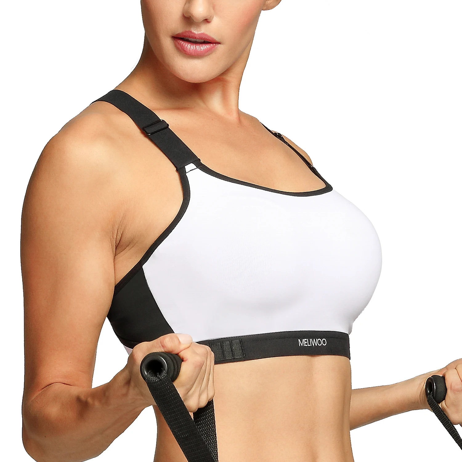 White02 CRZ Йога Для женщин ударопрочный Racerback Мягкий ультра Поддержка спортивный бюстгальтер нижнее белье - Цвет: White02