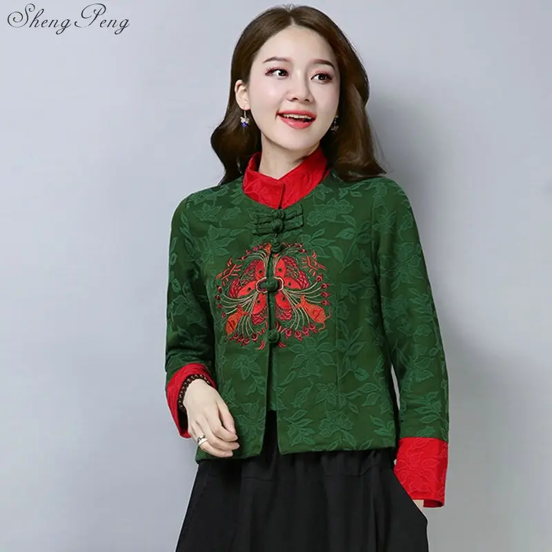 Традиционная китайская одежда для женщин китайские Рубашки Топы в китайском