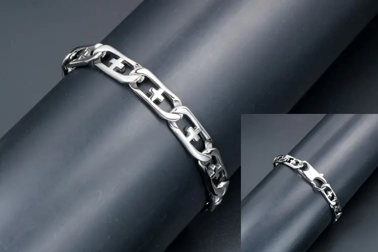 Браслет из нержавеющей стали с вырезами ширина 8 1 мм Длина дюймов мужские и