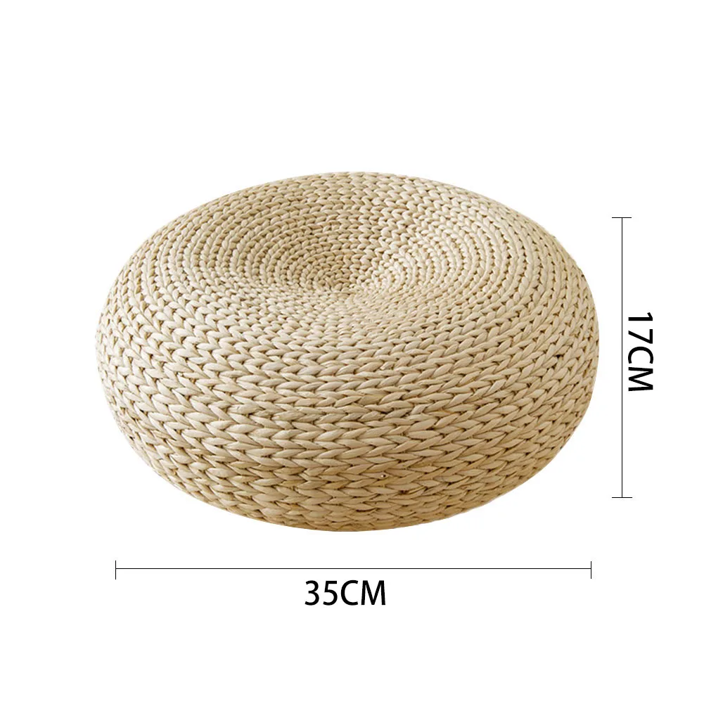 

Straw Weaving Cushion Round Straw Seat Cushion Breathable Floor Mat Home Natural Straw Round Cushion Chair Cushion Floor Cushion