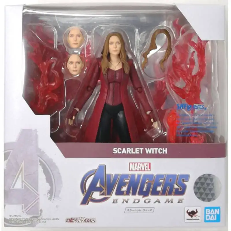 

Bandai Original Marvel Avengers Endgame Wanda Scarlet Witch Vision Shf 15 Cm Doll Action Figure Collection Model Adult Kids Toys