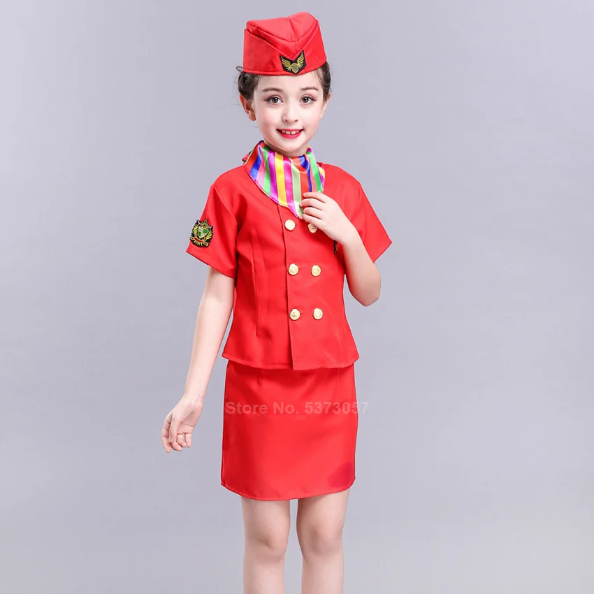 Костюмы на Хэллоуин для детей девочек подростков самолетов официанток стюардесс