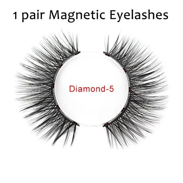 Diamond eyelashes New Arrival Magnetic False Eyelashes& Eyeliner 5 Magnets Natural Soft Fake Eyelashes Extension with 2 Pairs Eyelashes - Color: Diamond eyelashes