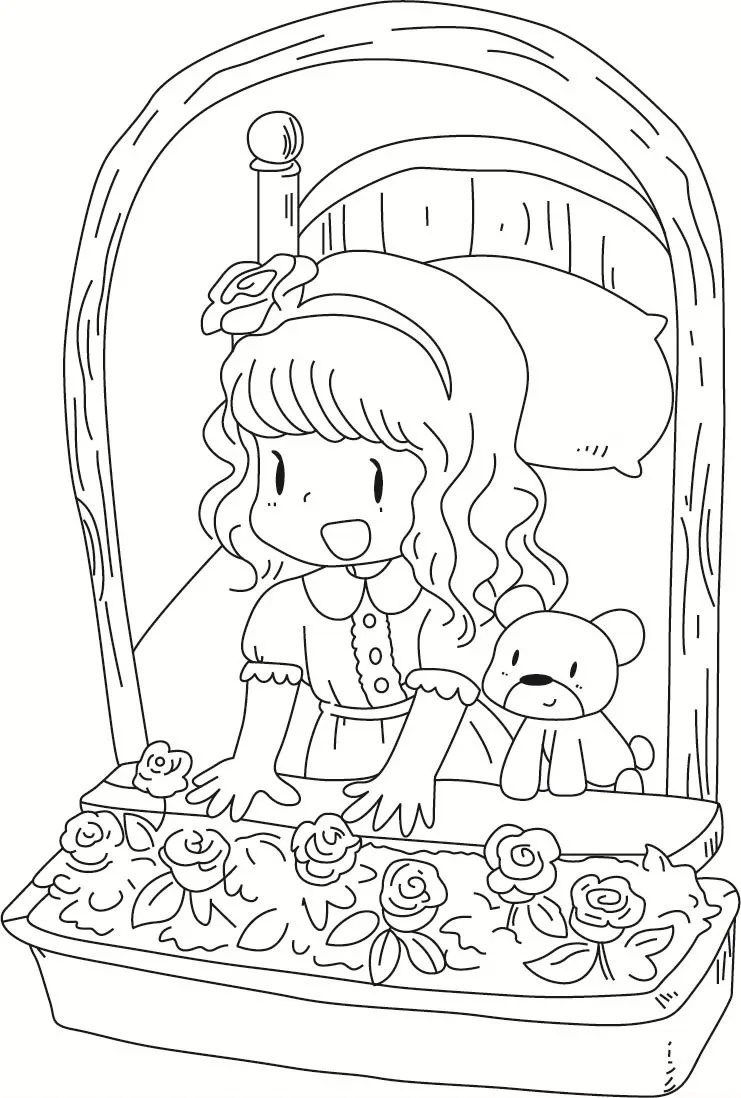 Прозрачные штампы 10x8 с изображением девушки и медведя цветами для скрапбукинга