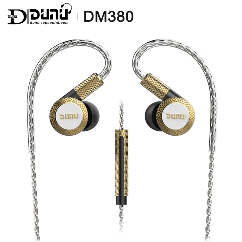 DUNU DM380 Linearlayout тройной титановый мембранный драйвер наушники-вкладыши HiFi активный кроссовер с микрофоном/3 кнопки Легко управляемый