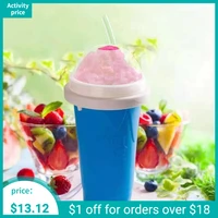 summer diy smoothie cup pinch into ice cup silicone double layer homemade ice cream milkshake juice cup summer cold keeping cup