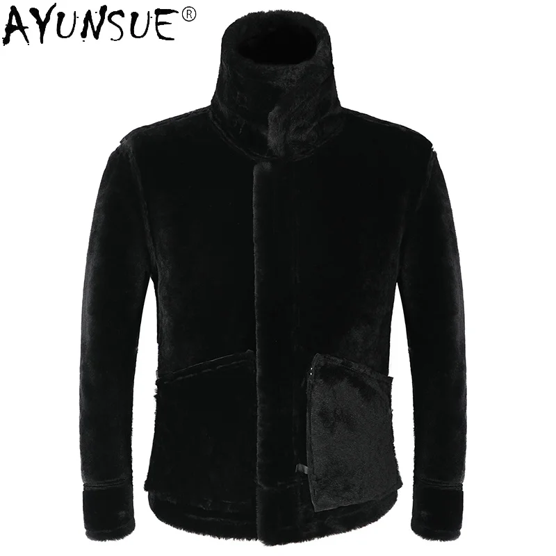 Мужская кожаная куртка из натуральной кожи мужское зимнее пальто овчины | одежда