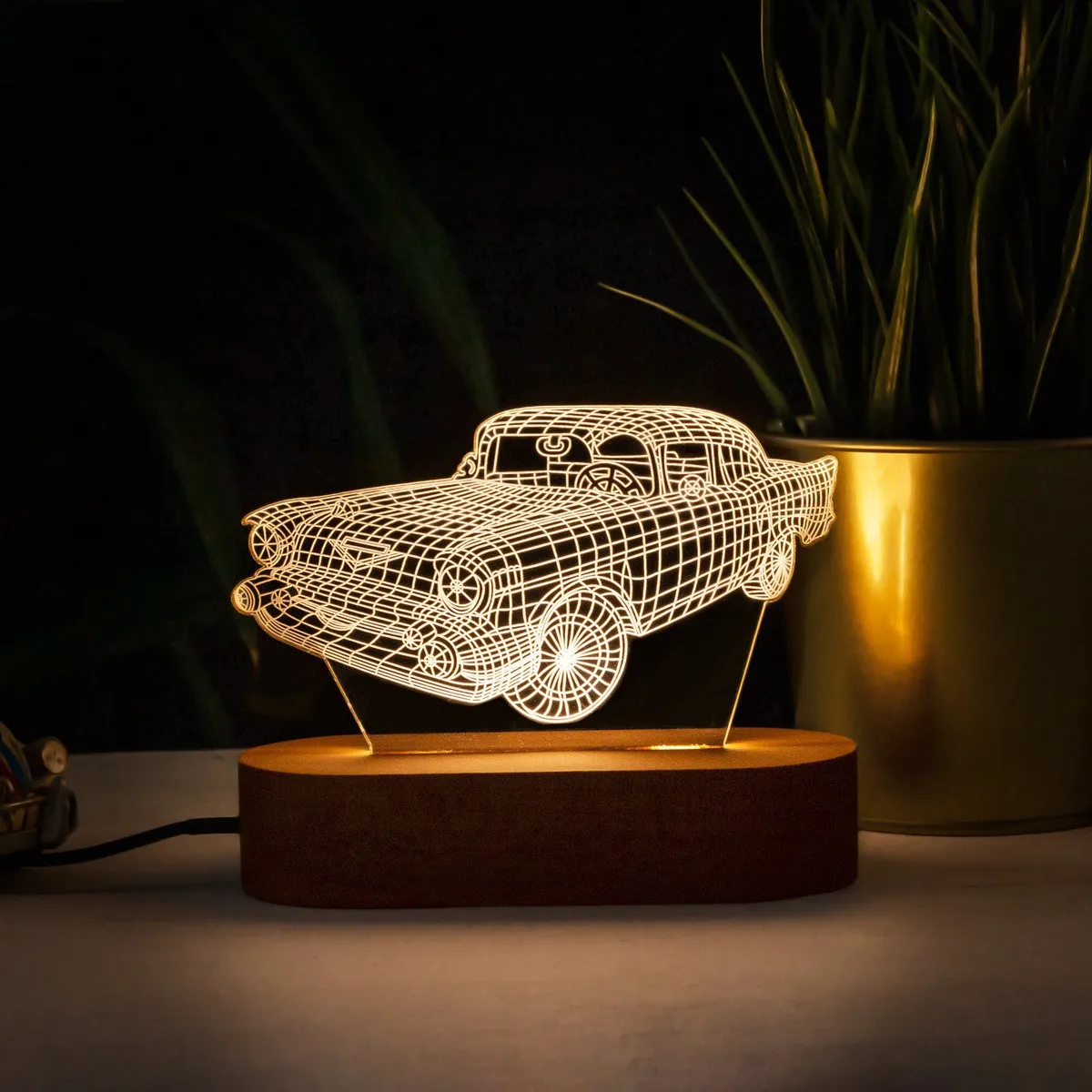 Классическая модель автомобиля 3D Светодиодная настольная лампа Usb сенсорная кнопка автомобиля ночные огни подарки Декор