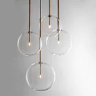 Европейский современный подвесной светильник со стеклянным шаром, лампа для лофта, прикроватного столика, спальни, кабинета, офиса, кухни, ресторана, домашний декор
