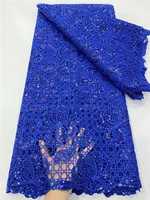 pgc blue african sequence lace fabric 2022 high quality guipure lace latest french cord lace fabric for wedding 5 yards ly279 1
