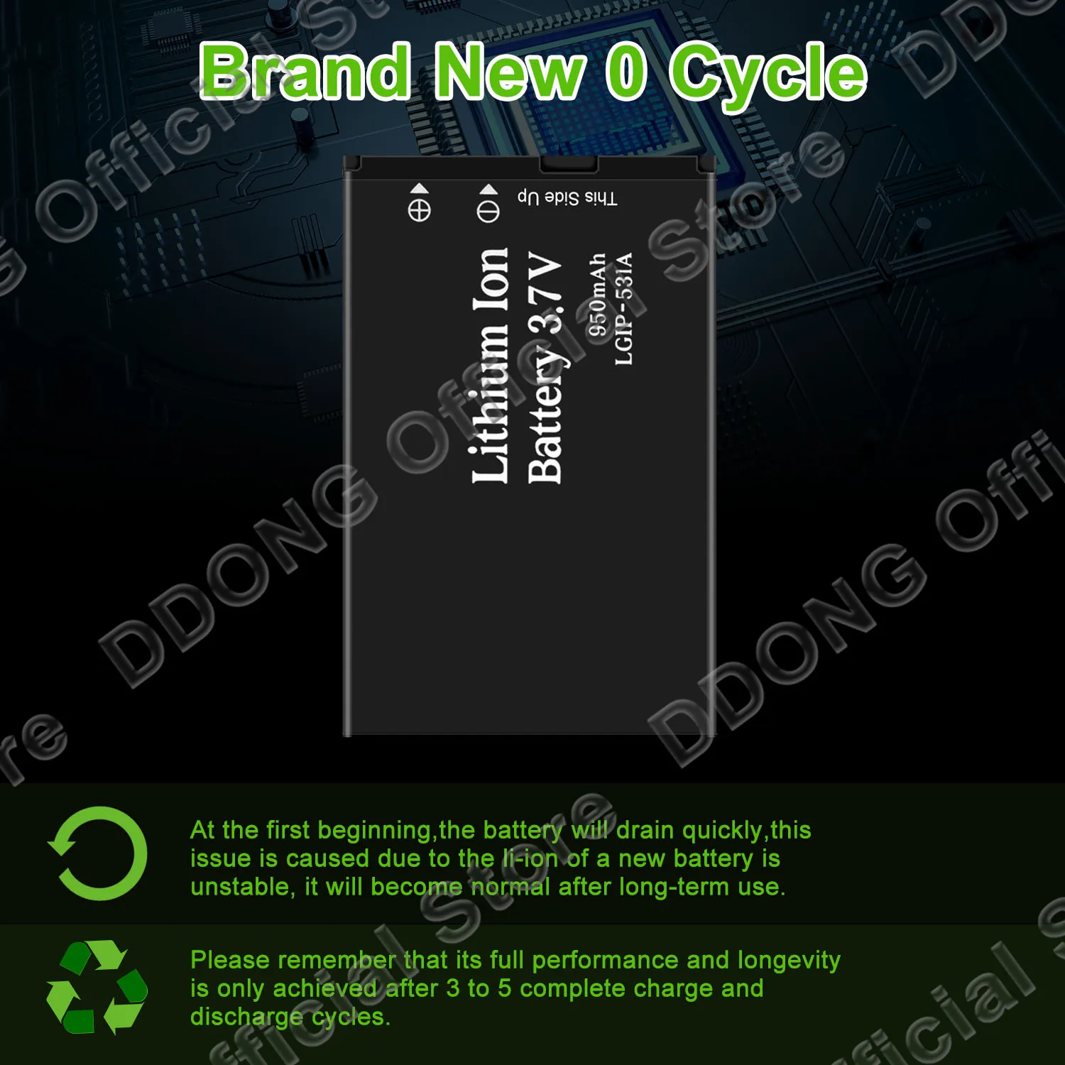 

Replacement Battery LGIP-531A For LG UN170 440G 441G VN170 B460 450 442BG 500G B471 UN160 SBPL0091403 Battery With Tool Kit