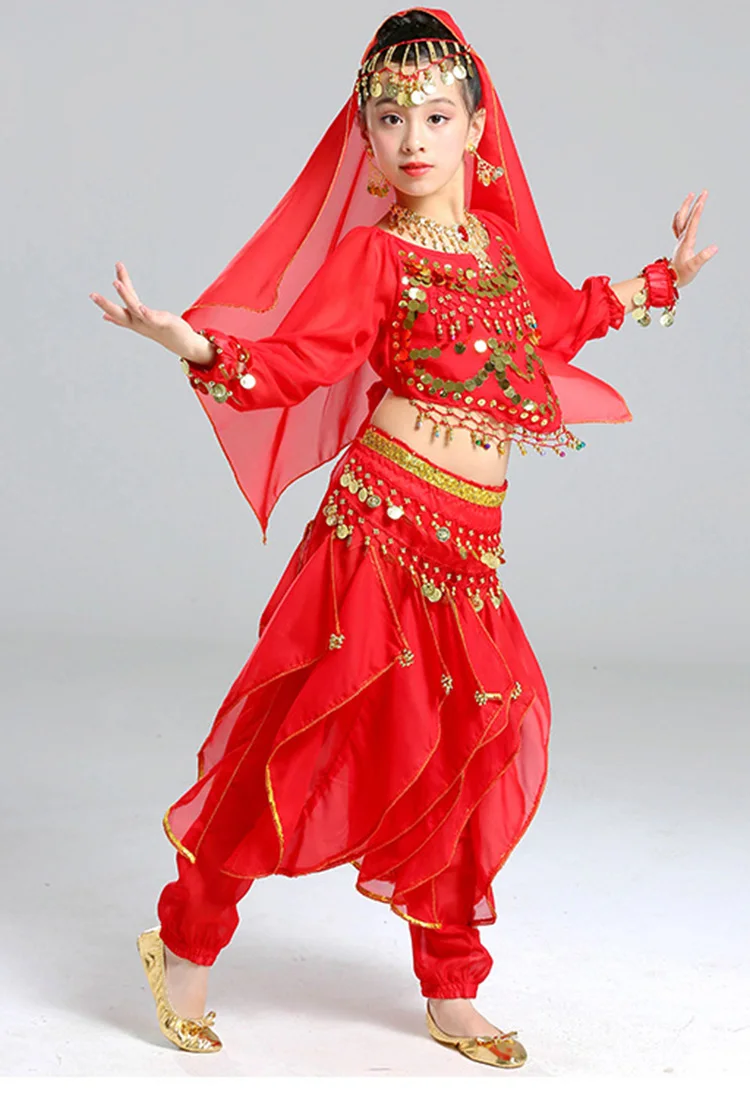 Костюм для танца живота девочек 5 шт./компл. | Тематическая одежда и униформа