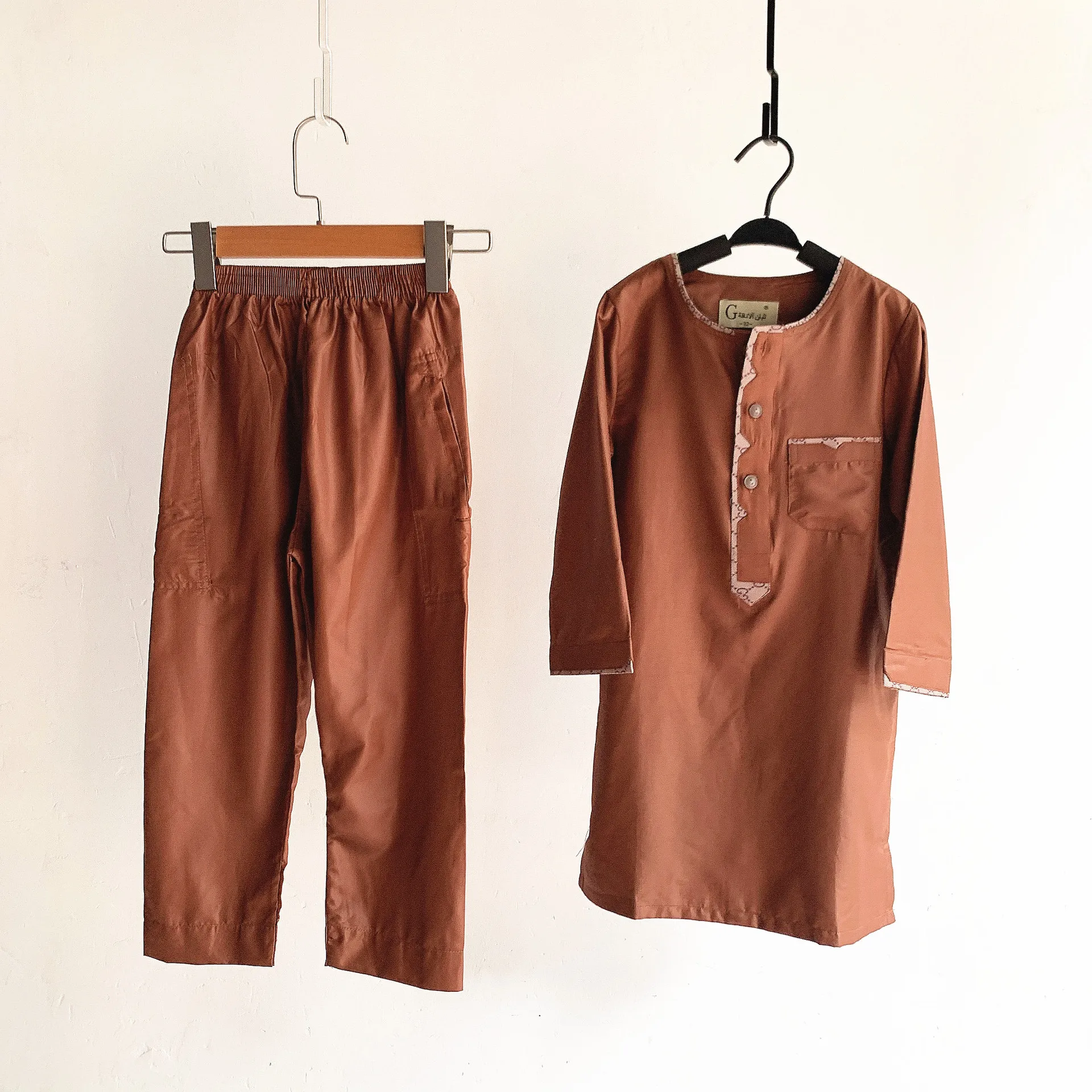 Children'S Muslim Clothing Arabic Clothing Man Muslim Kids Wear With Button Pockets Islamic Arab Kaftan Children'S MuslimLsmn016