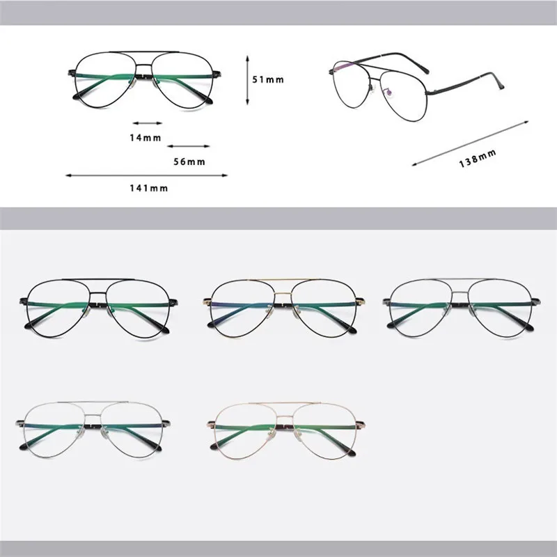 Zerosun авиационные очки оправа для мужчин и женщин негабаритные винтажные мужские