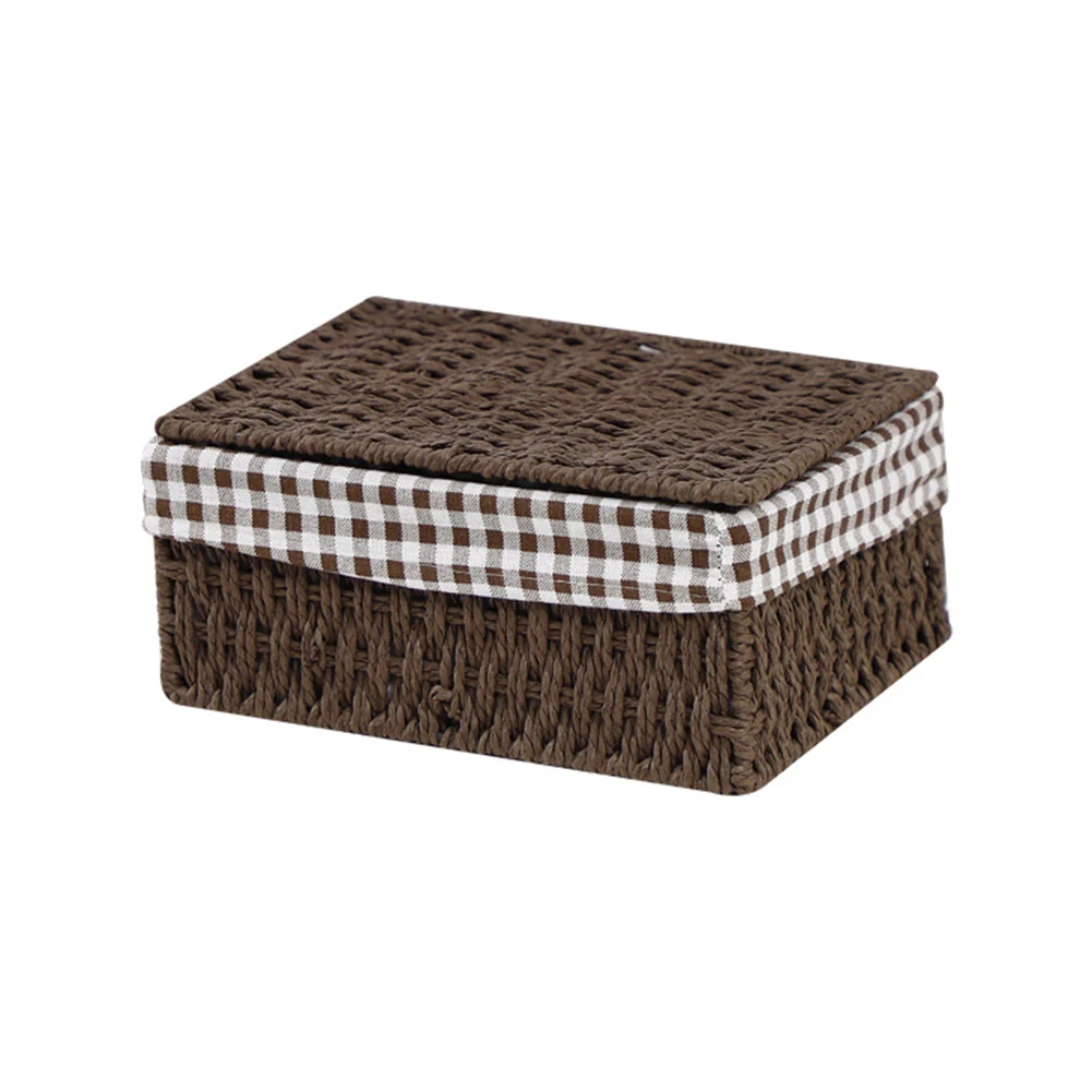

Wicker Storage Basket Set Woven Storage Baskets with Lid Cotton Liner Organizer Decoration for Kitchen, Bedroom, Closet