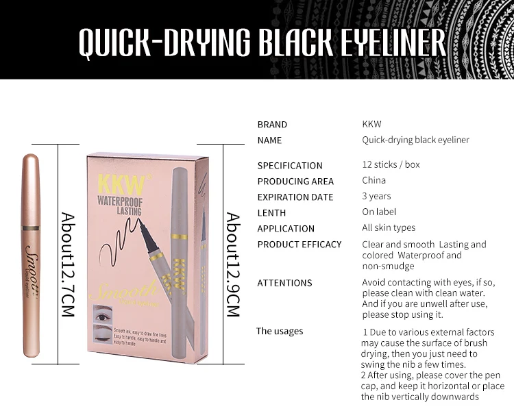 black-1pc-5 Водонепроницаемый карандаш-подводка для глаз точность длительный жидкая подводка для глаз Ручка устойчивый к пятнам жидкая подводка для глаз гладкой Красота Make Up Инструменты - Цвет: black-1pc-5