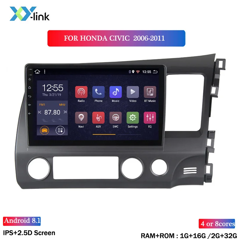 Android 8 1 автомобильный Dvd мультимедийный плеер для Honda Civic 2006-2011 Rhd Автомобильный