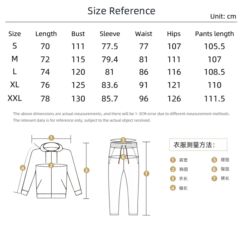

Plus Size Spring Winter Sportsuit Sweatsuit Jacket Sweatshirt+Pants Sportswear Two Piece Set Tracksuit For Men's Clothing