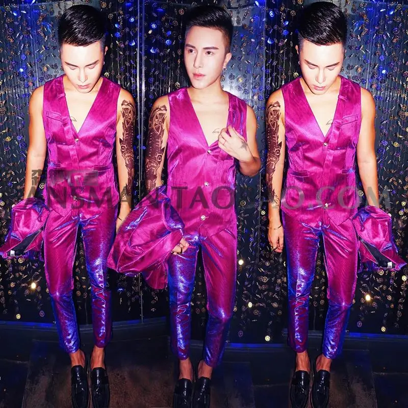 Костюм для выступления певицы мужской жилет приема ночного клуба карнавала