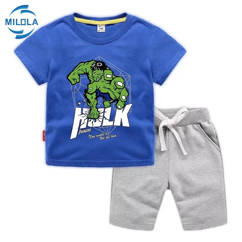 Комплекты одежды для мальчиков и девочек Disney Мстители Халк хлопковые футболки