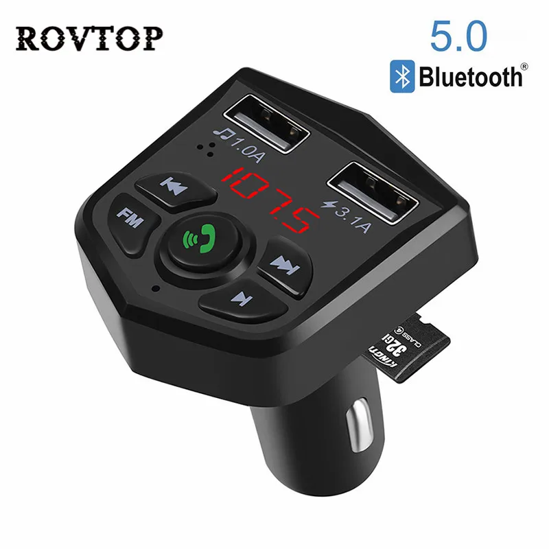Bluetooth беспроводной fm передатчик громкой связи 5 0 автомобильный комплект 3.1A