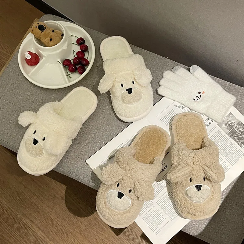 

Winter Woman Slipper Fur Shoes Pantofle Slides Low Fashion Cover Toe Plush 2021 Soft Flat Luxury Fabric with fur Basic Rome Shor