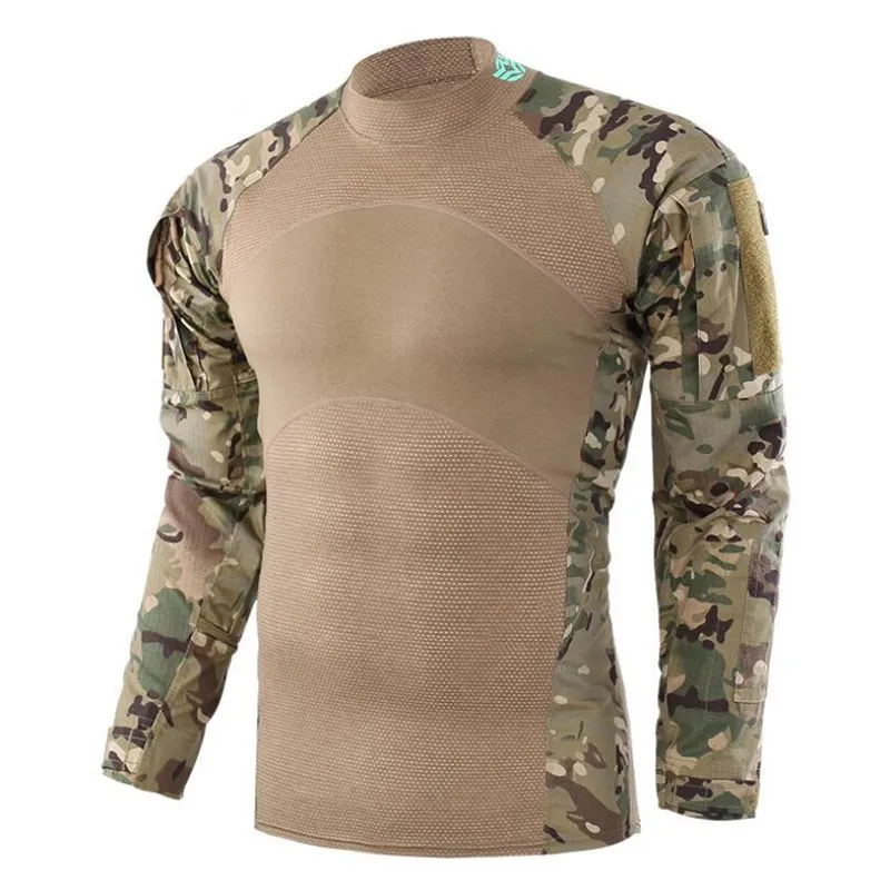 

Outdoor Hiking T-shirts Men's Military Army Camouflage Long Sleeve Hunting Climbing Shirt Quick Drying Breathable Sport Clothes