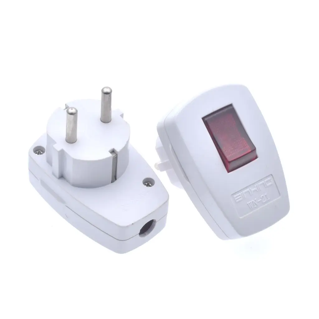 Немецкий многоразовый штекер питания Schuko с функцией ВКЛ./ВЫКЛ. Питания Swtich 250 в 10 А