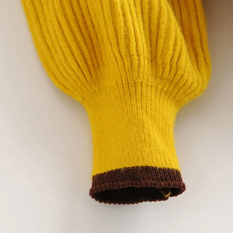 NSZ женский ребристый горчичный свитер с длинным рукавом негабаритный вязаный