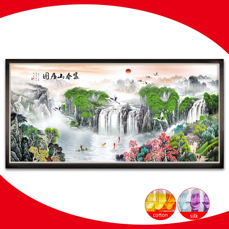 

Scenery Landscape Painting Counted Cross Stitch Kits Printed Canvas Embroidery Needlework Sets 11CT 9CT Diy Home Decor Painting