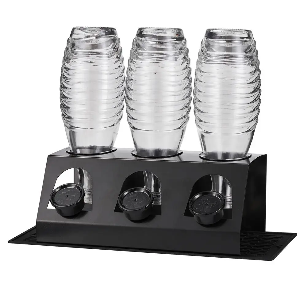 

Держатель для бутылок с газированной водой, 2/3 отверстий, подставка для бутылок из нержавеющей стали, капельный поднос с щеткой для бутылки, ...