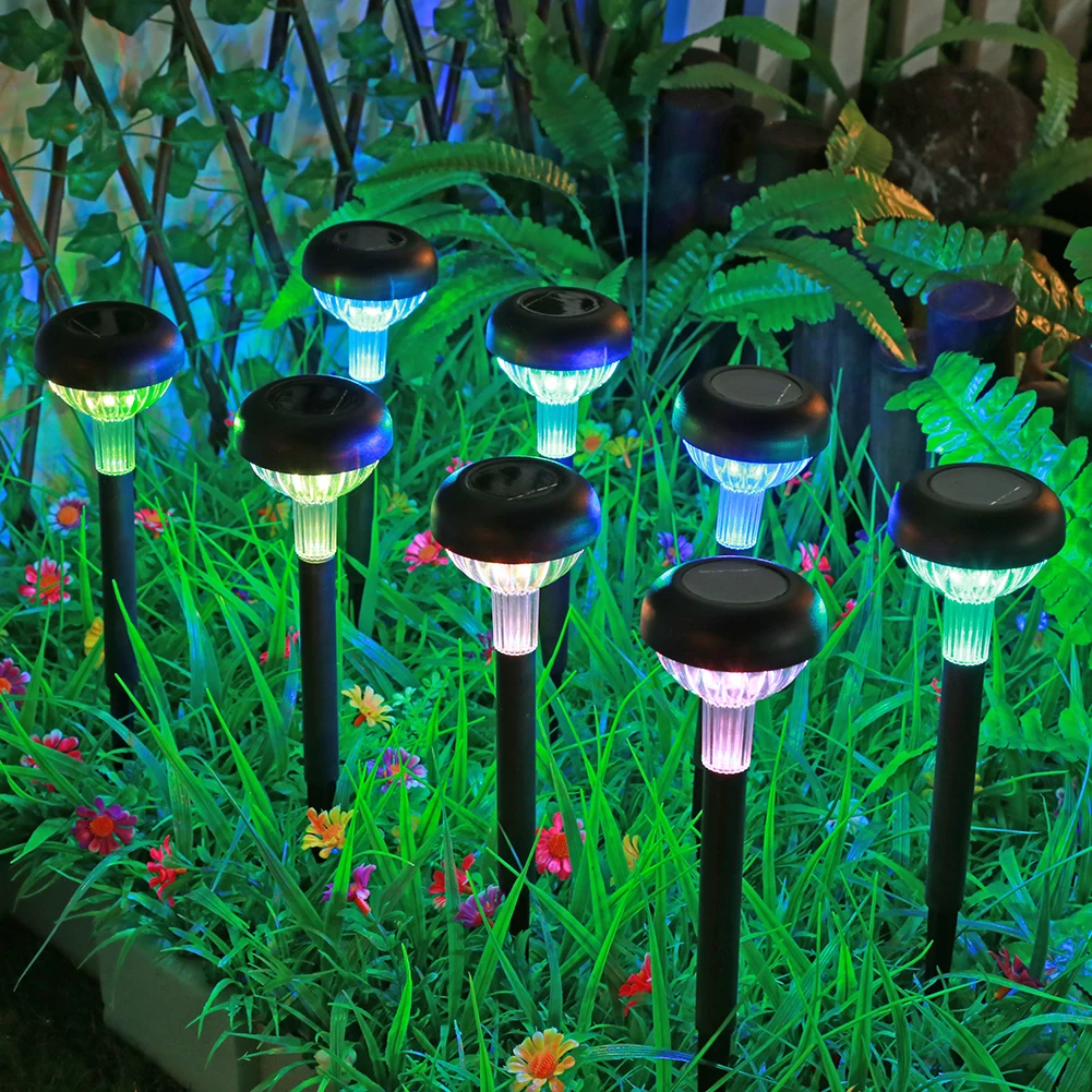 

8pcs Solar Garden Lawn Light Ground Plug-in Lamp Waterproof Outdoor Courtyard Landscape Spotlight LED Colorful Lighting Decor