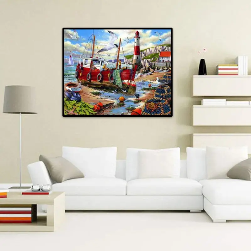 Набор для алмазной живописи 5D картина с изображением пляжа по номерам вышивка