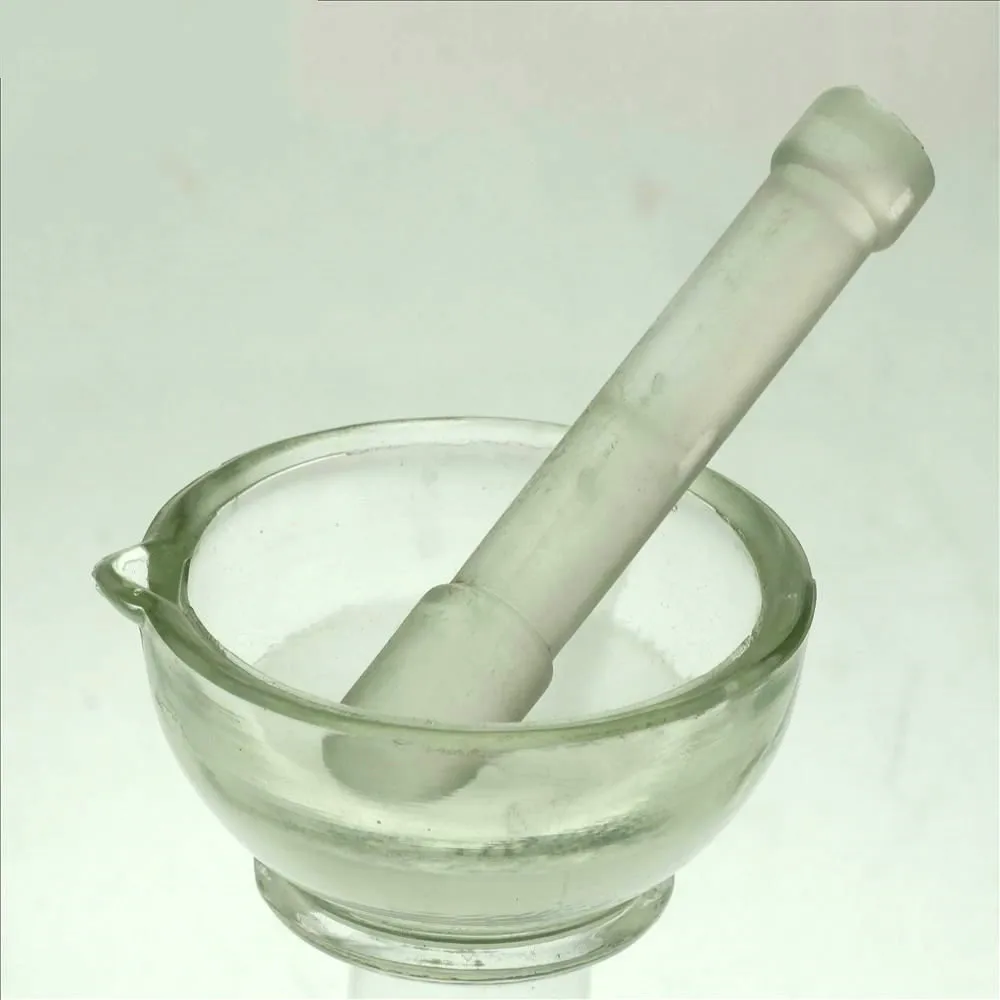 

Glass Mortar and Pestle 90mm Grinding Bowl 9cm Mortar Mashing Chemical Instrument Experimental Consumables