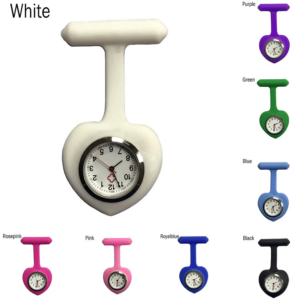 Силиконовые часы в форме сердца медсестры карманные с клипсой для медсестер