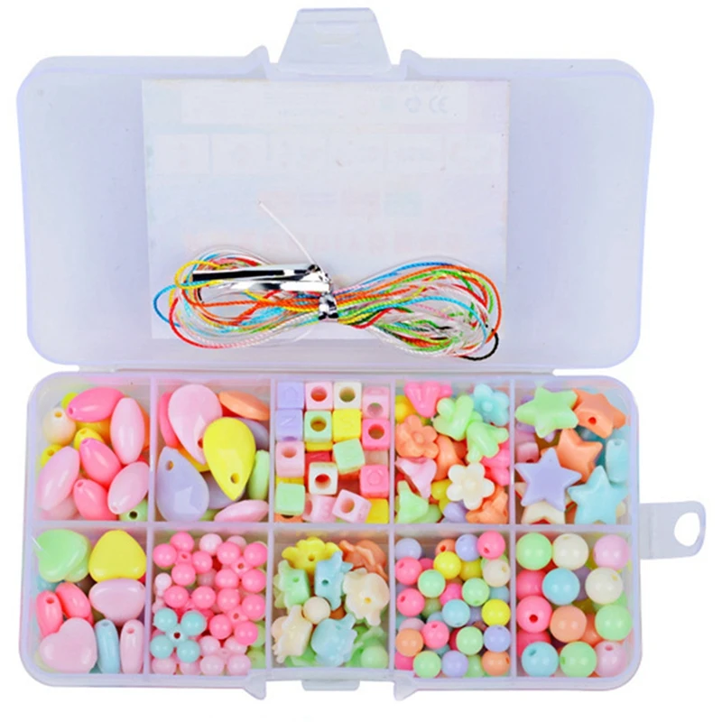 

Small 10 Grid Children's Beaded Toys Diy Handmade Girl Wear Necklace Bracelet Beads Educational Toys
