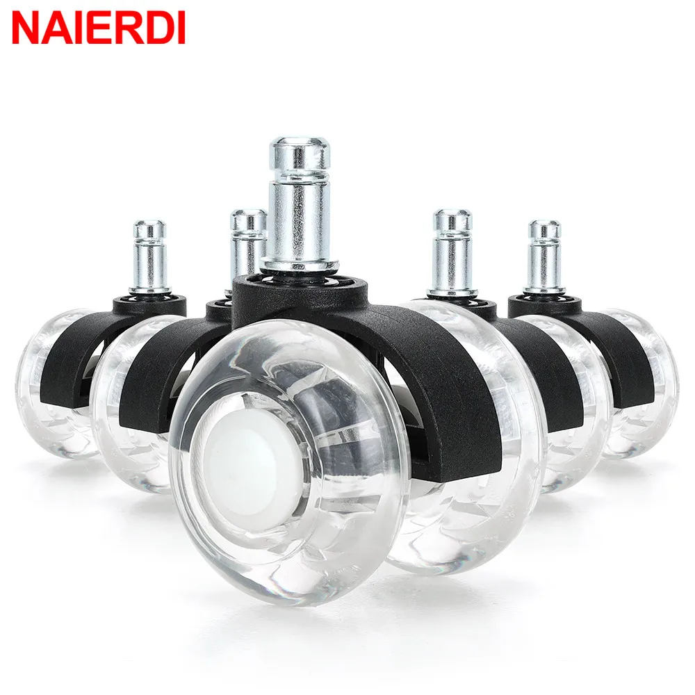 

NAIERDI 5PCS 2inches Swivel Office Chair Wheels Replacement Chair Casters for Hardwood Carpet Heavy-Duty Furniture Wheels